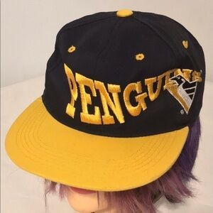 VINTAGE 90s Pittsburgh Penguins CCI/ICE Hockey Youth Snapback Hat Cap NHL Rare!